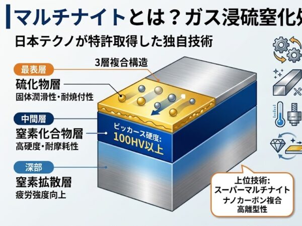 マルチナイトとは？日本テクノが特許取得したガス浸硫窒化処理の特徴・構造・適用事例を解説！ | 熱処理技術ナビ